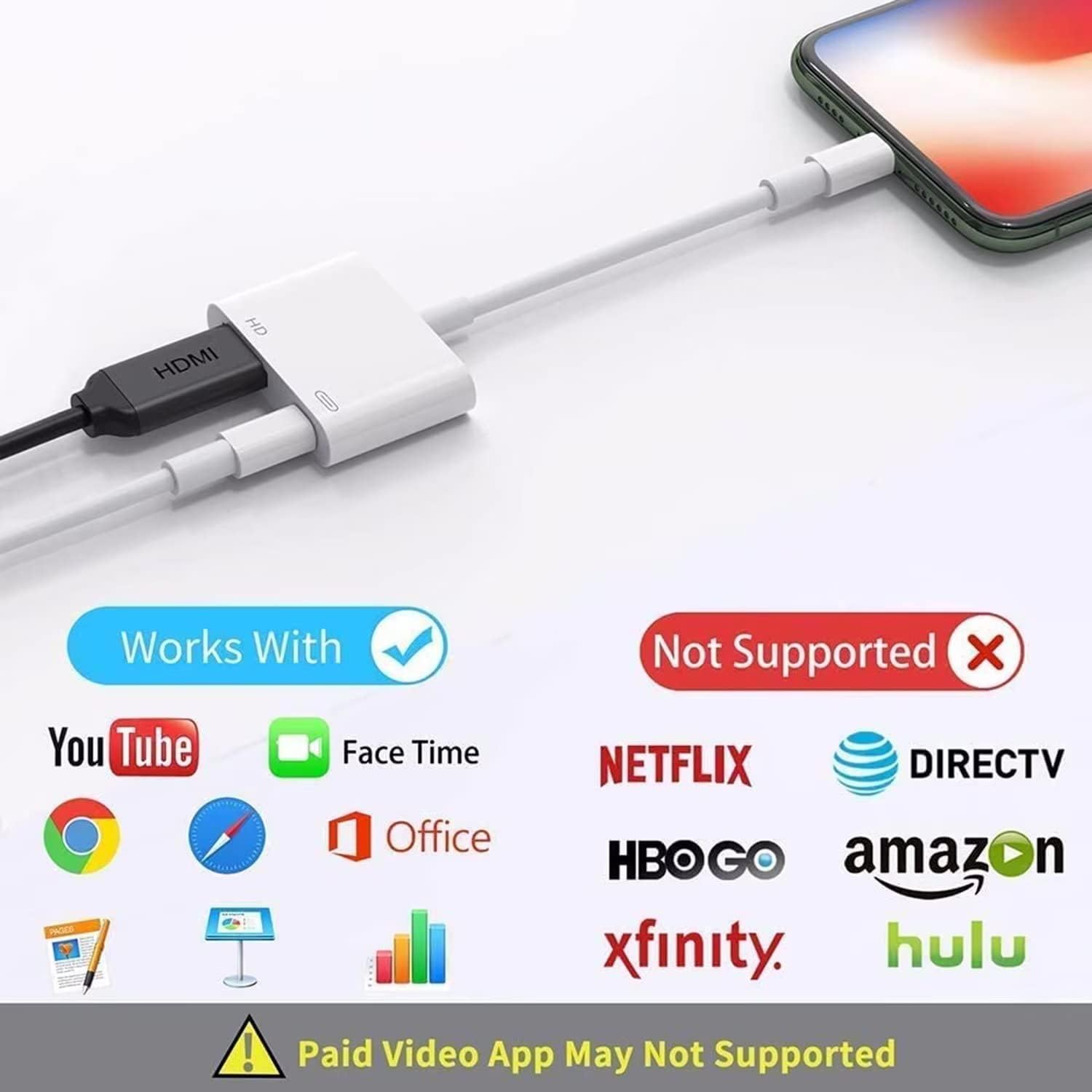 محول Apple Lightning إلى HDMI Digital AV معتمد من Apple MFi