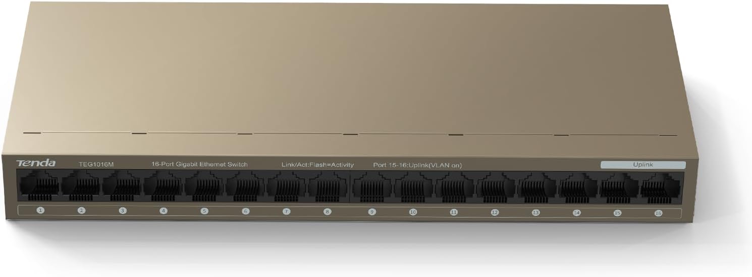 محول إيثرنت جيجابت 16 منفذ من تيندا - موديل TEG1016M