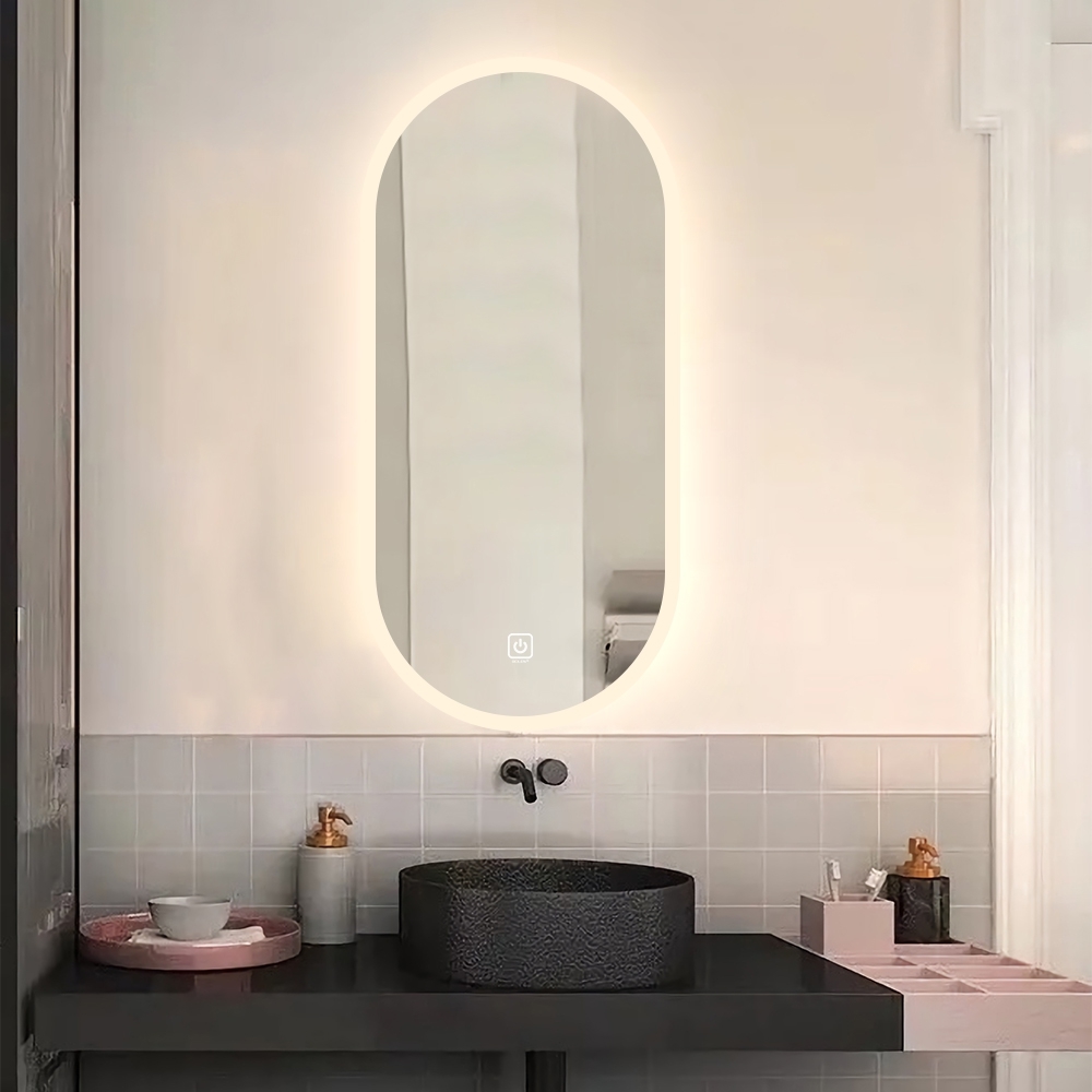 مرآة حمام بيضاوية LED