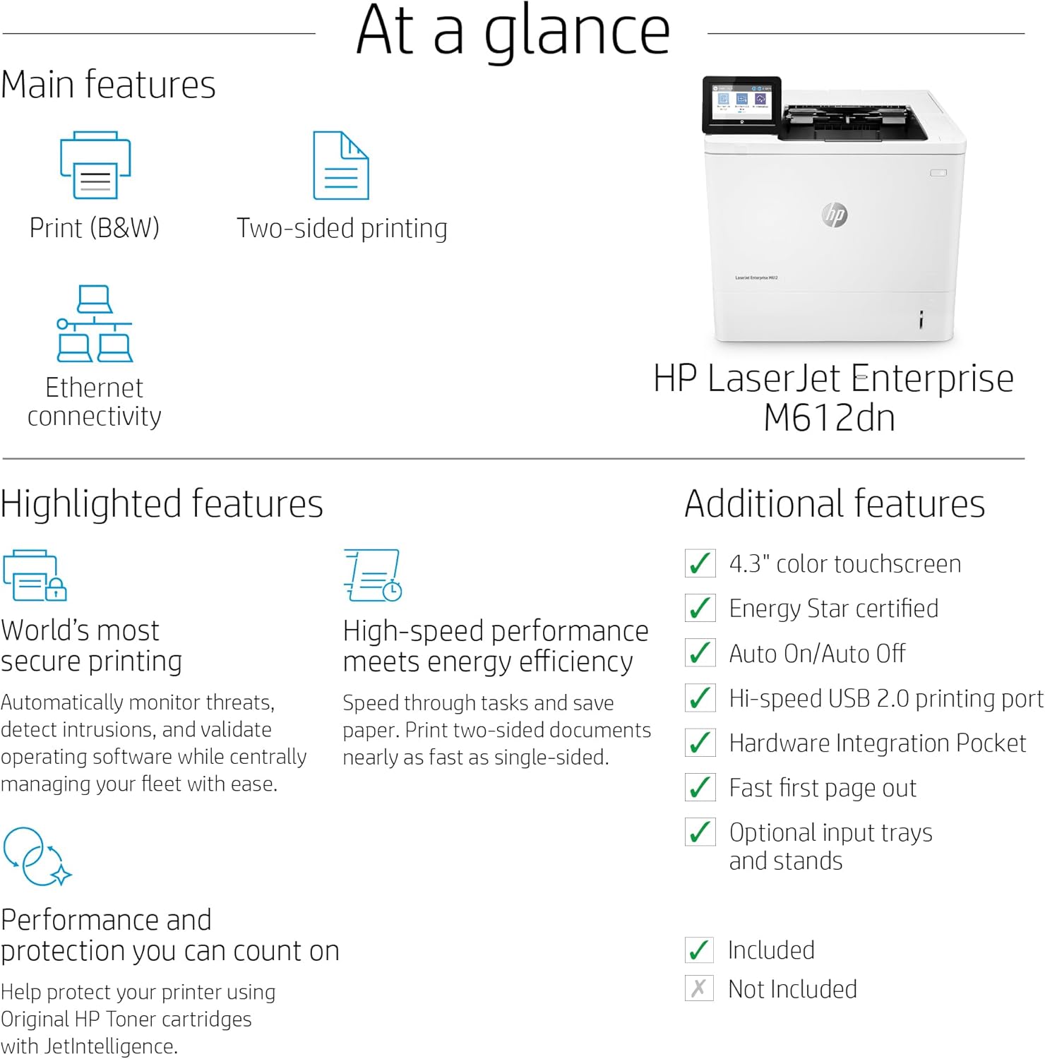  طابعة hp و HP LaserJet Enterprise M612d