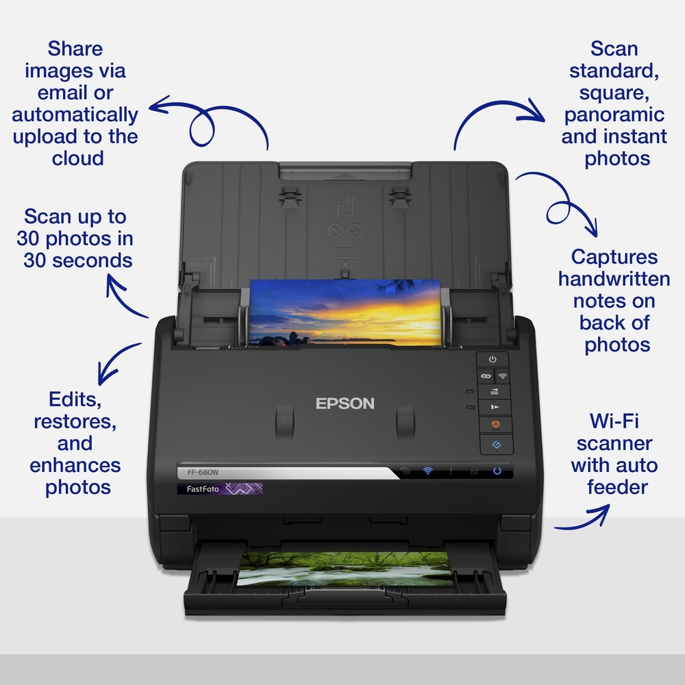 ماسح ضوئي ابسون FastFoto FF-680W لاسلكي عالي السرعة