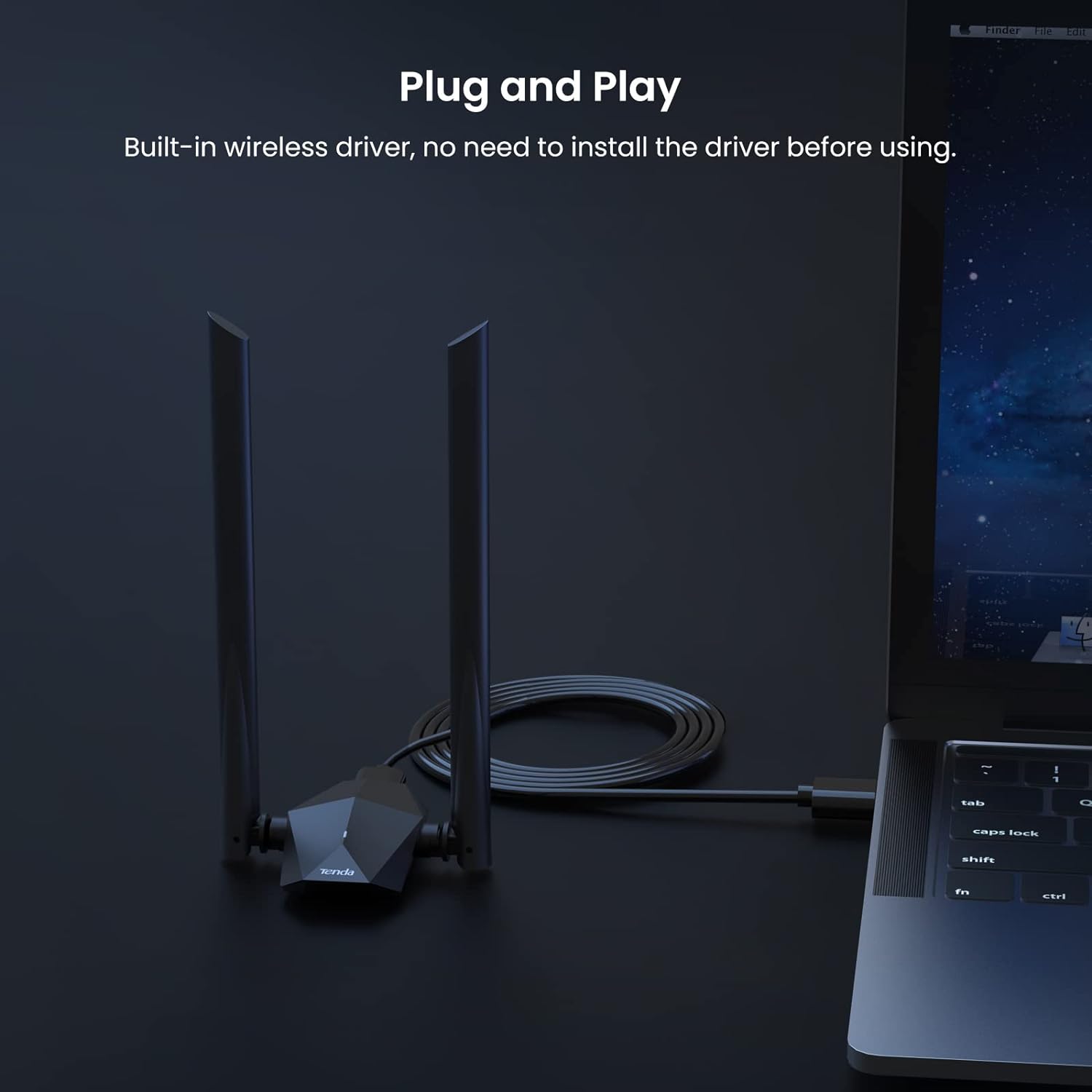 محول U18a AX1800 من تندا ثنائي النطاق للإشارة القوية واي فاي 6 USB