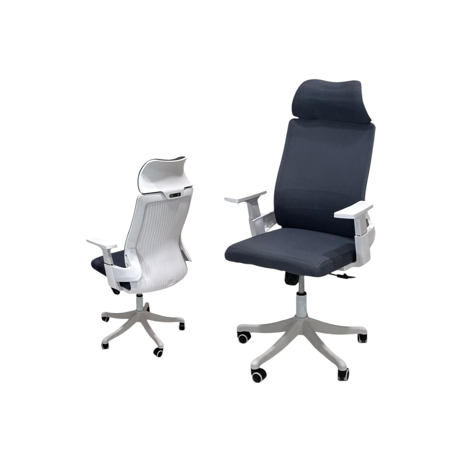  Executive office chair with wheels in gray ergonomic design 