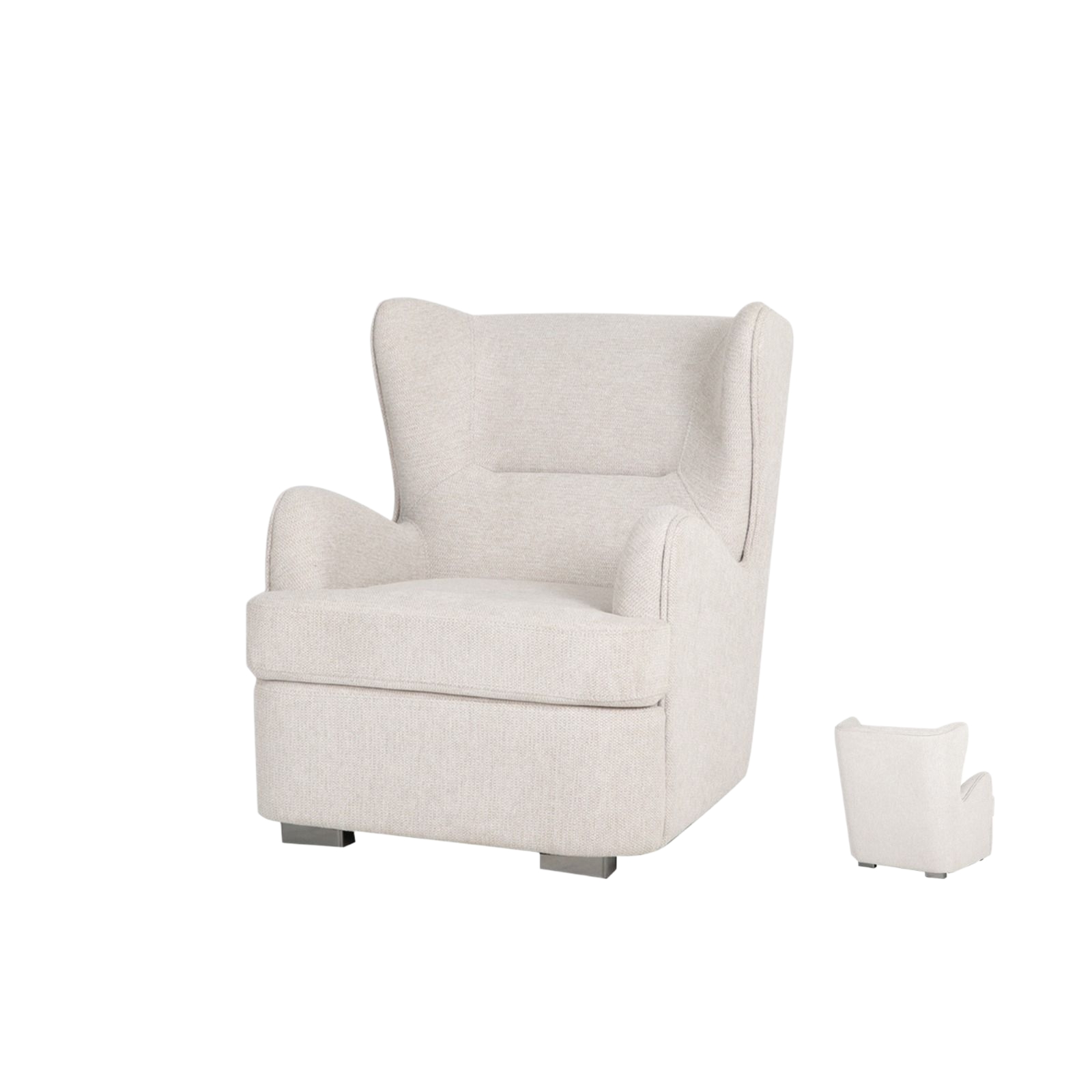  Luxury wingback chair beige color classic elegant design 