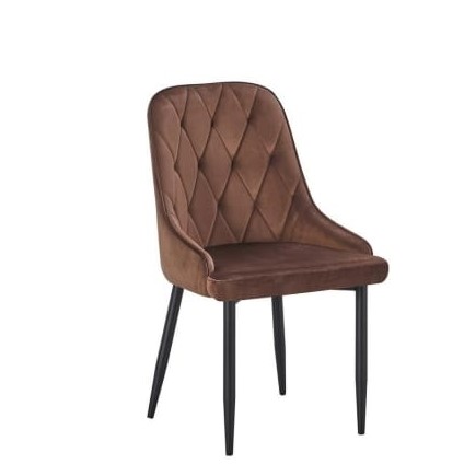  Brown quilted dining chair with refined modern look 