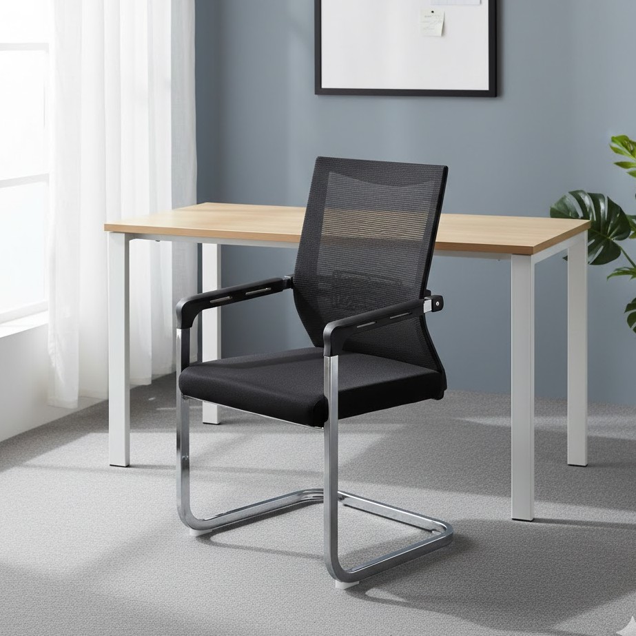  Black mesh office chair with armrests for offices 
