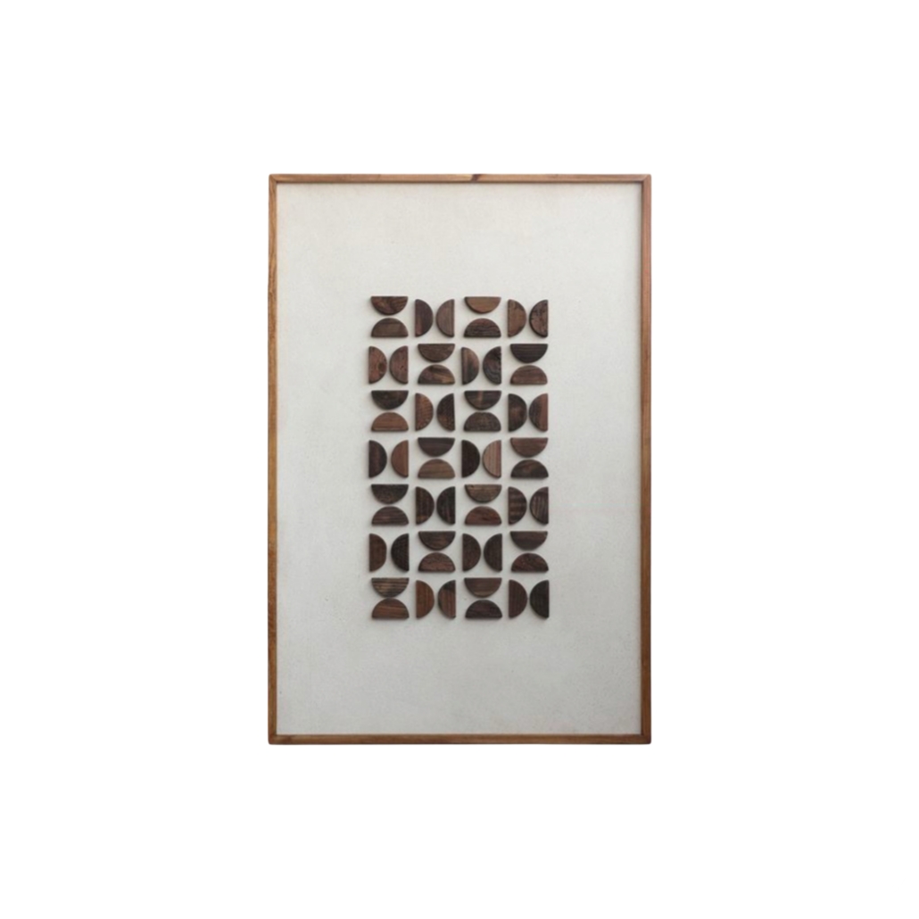  لوحة جدارية خشبية أنصاف دوائر بني طبيعي 80×120 