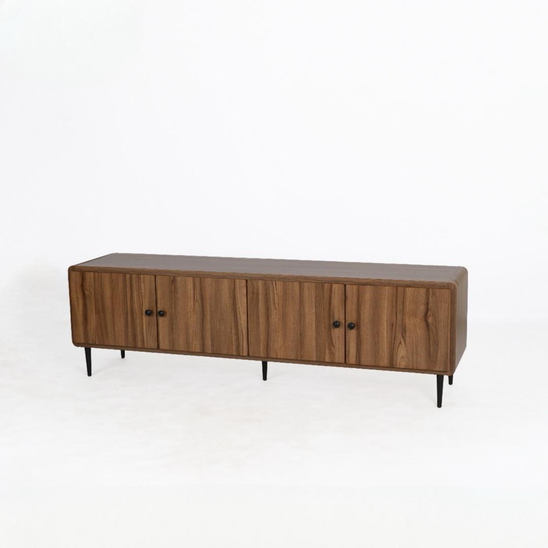  Modern brown wooden TV stand 