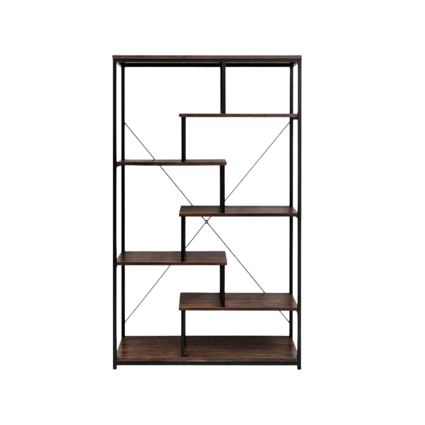  Dark brown modern multi-shelf storage unit 