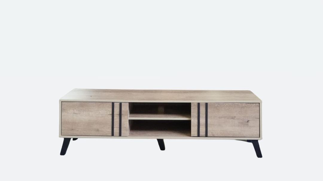  Light wood TV console with elegant natural style 