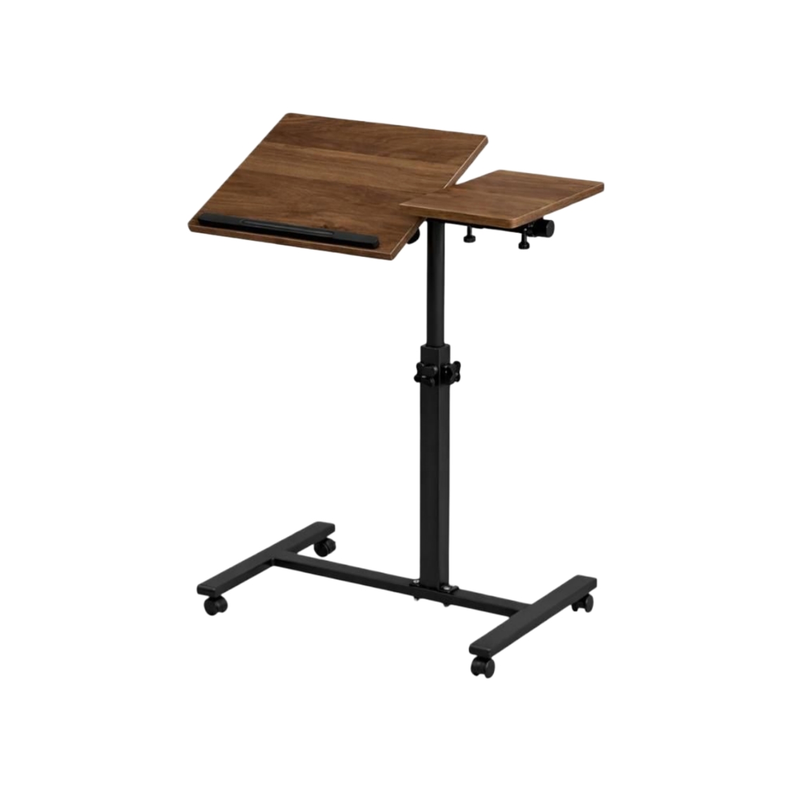  Brown adjustable mobile laptop table with tilt top 