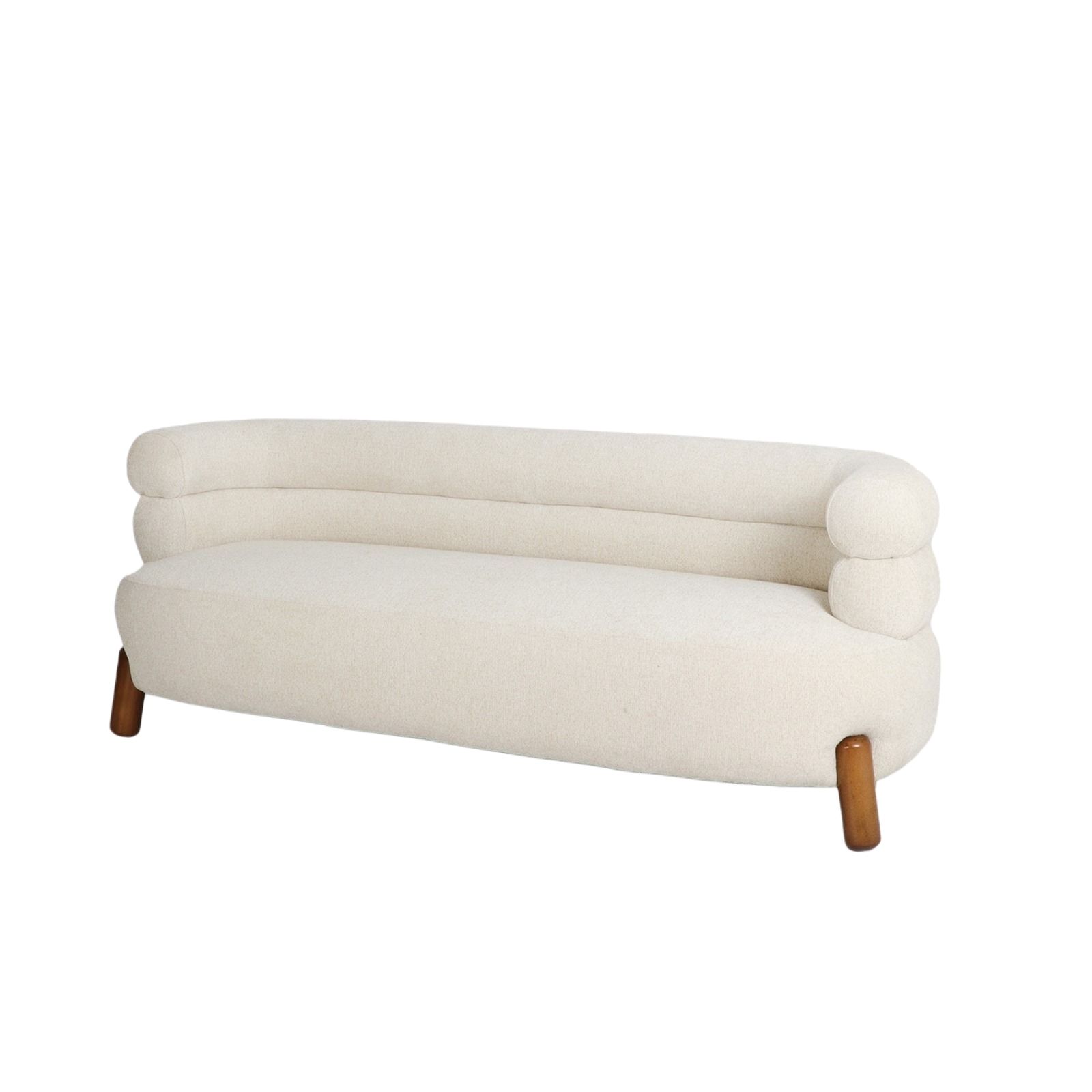  Soft cream sofa with wooden legs modern design 