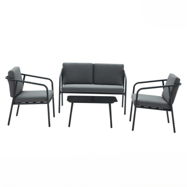  Dark grey outdoor set with table 