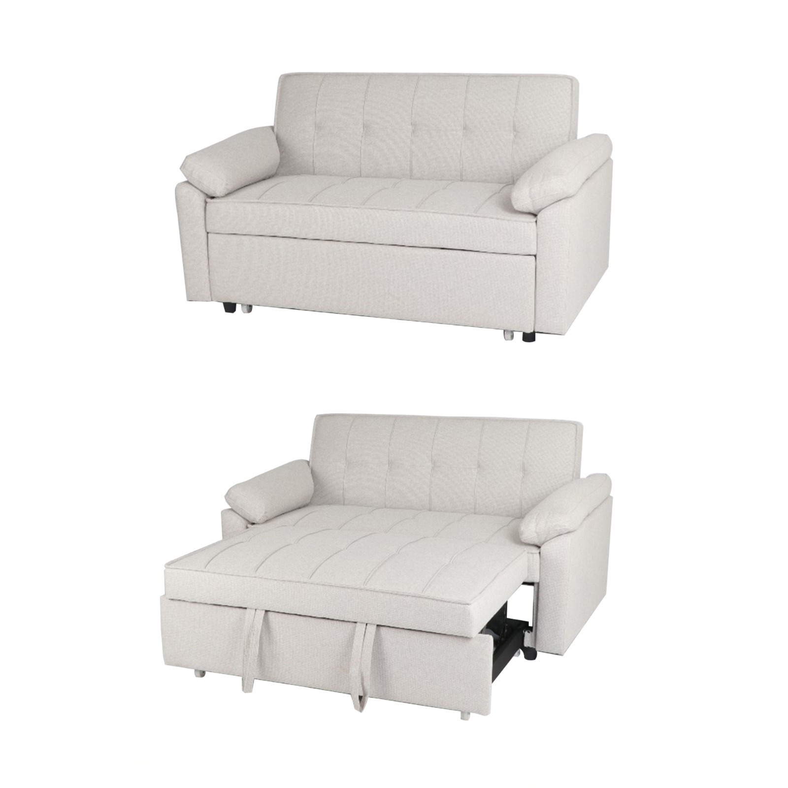  Modern off white fabric sofa bed 