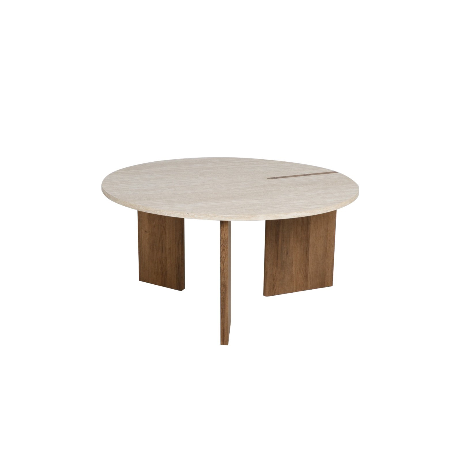  Livara coffee table with light top and brown supports 