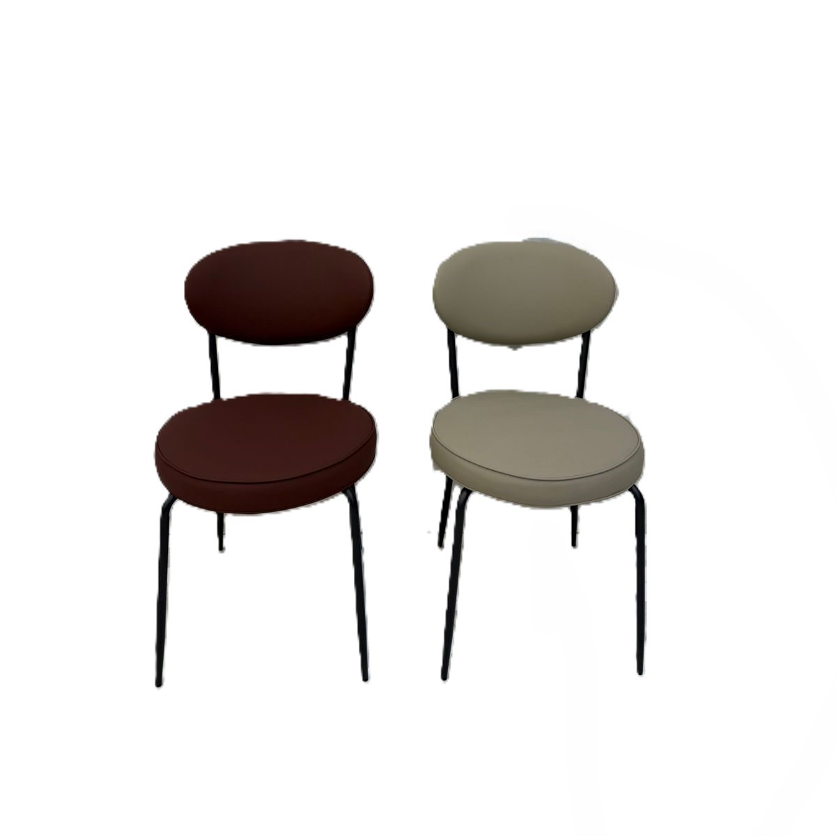  Single leather chair in dark brown with modern elegant design 