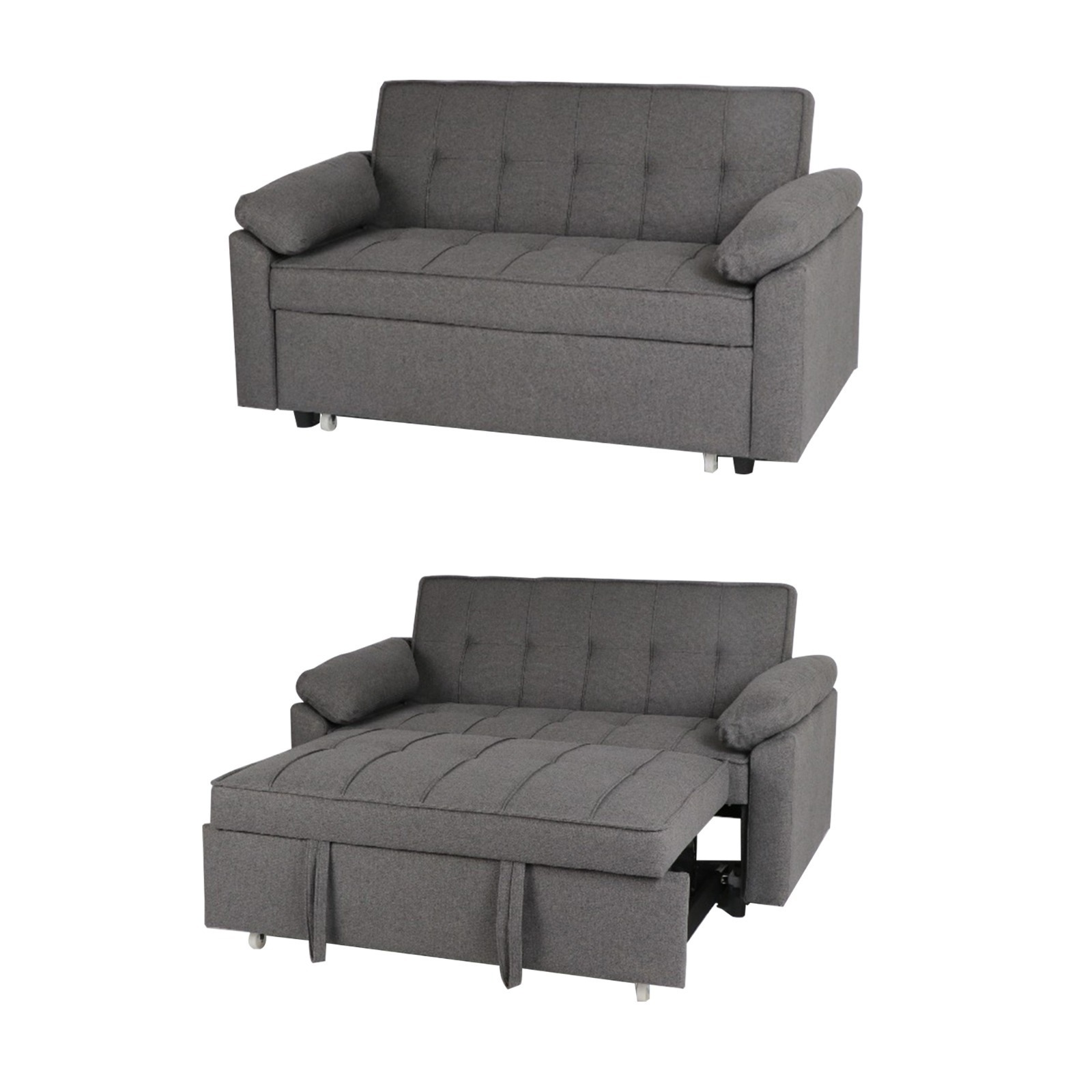  Modern dark gray fabric sofa bed 