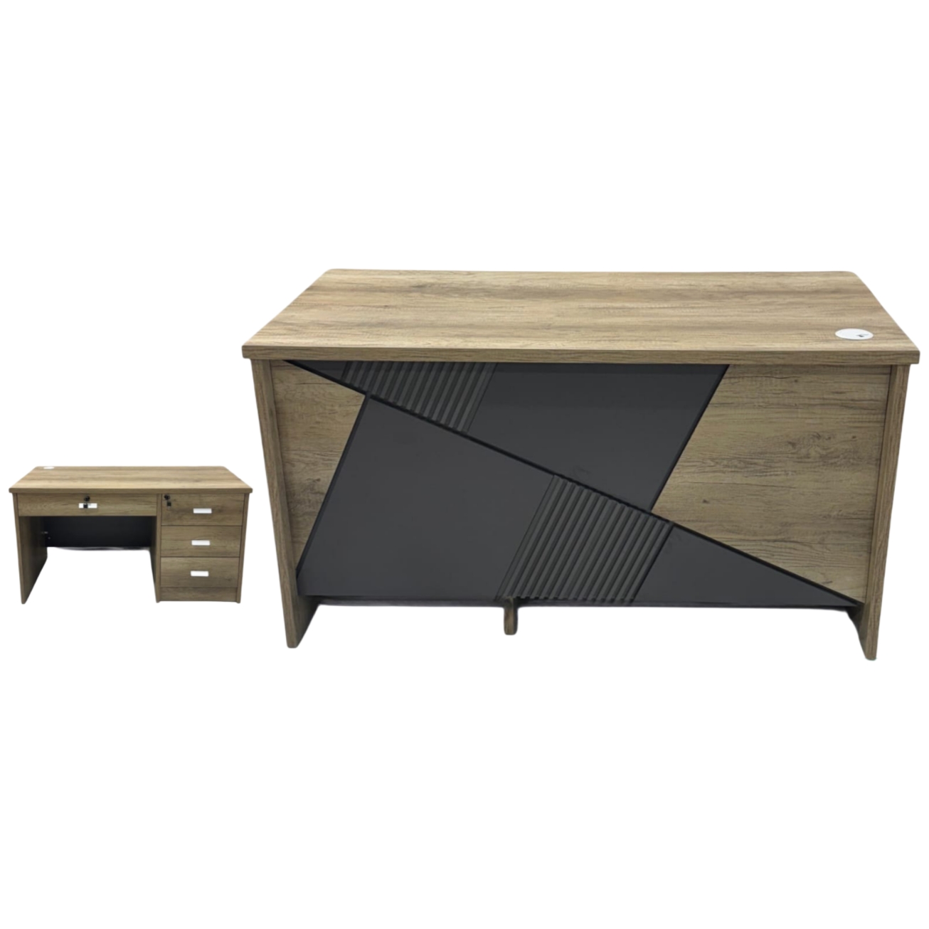  140 cm wood and dark gray office desk by Lamsat Furniture 