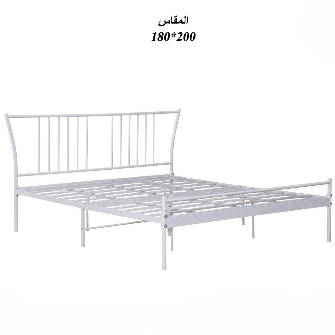  قاعدة سرير حديد أبيض 140×200 بتصميم متين 