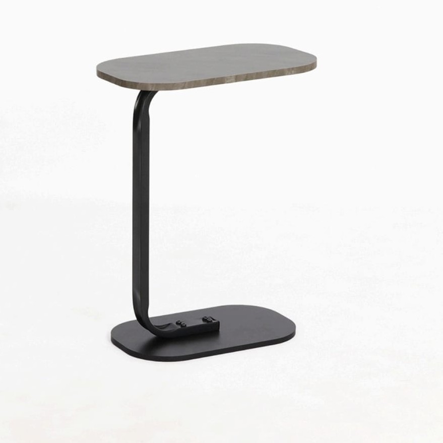  طاولة جانبية حرف C بلون رمادي بتصميم عصري 