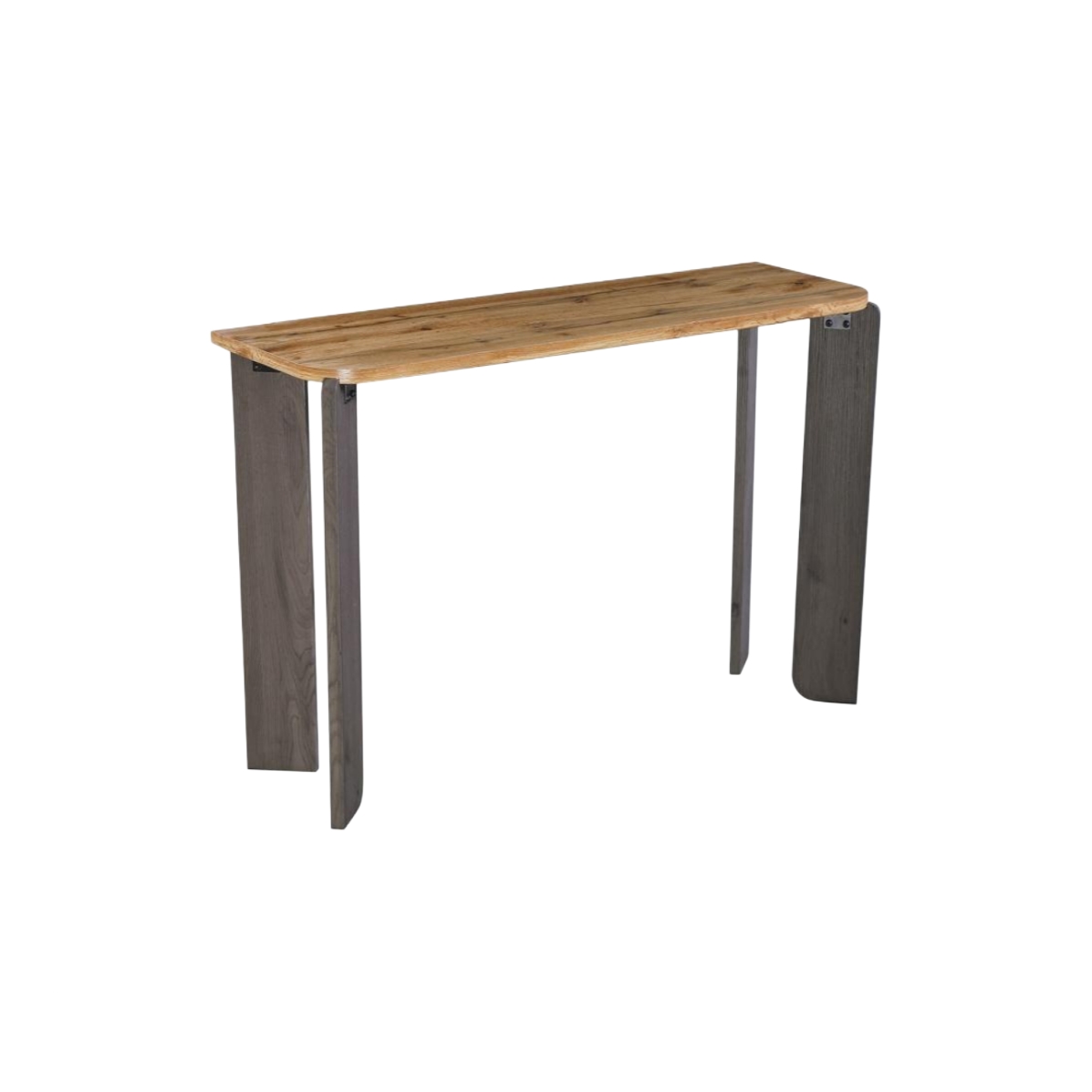  Natural wood console with grey base 120cm 