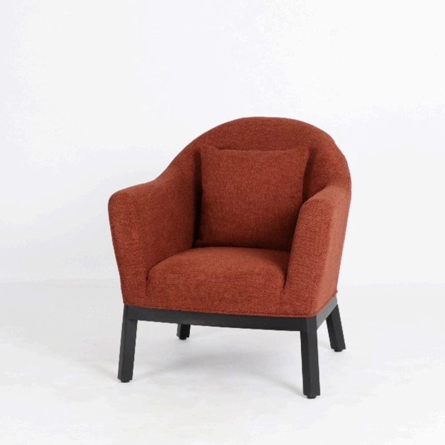  Orange single lounge chair with stable base 