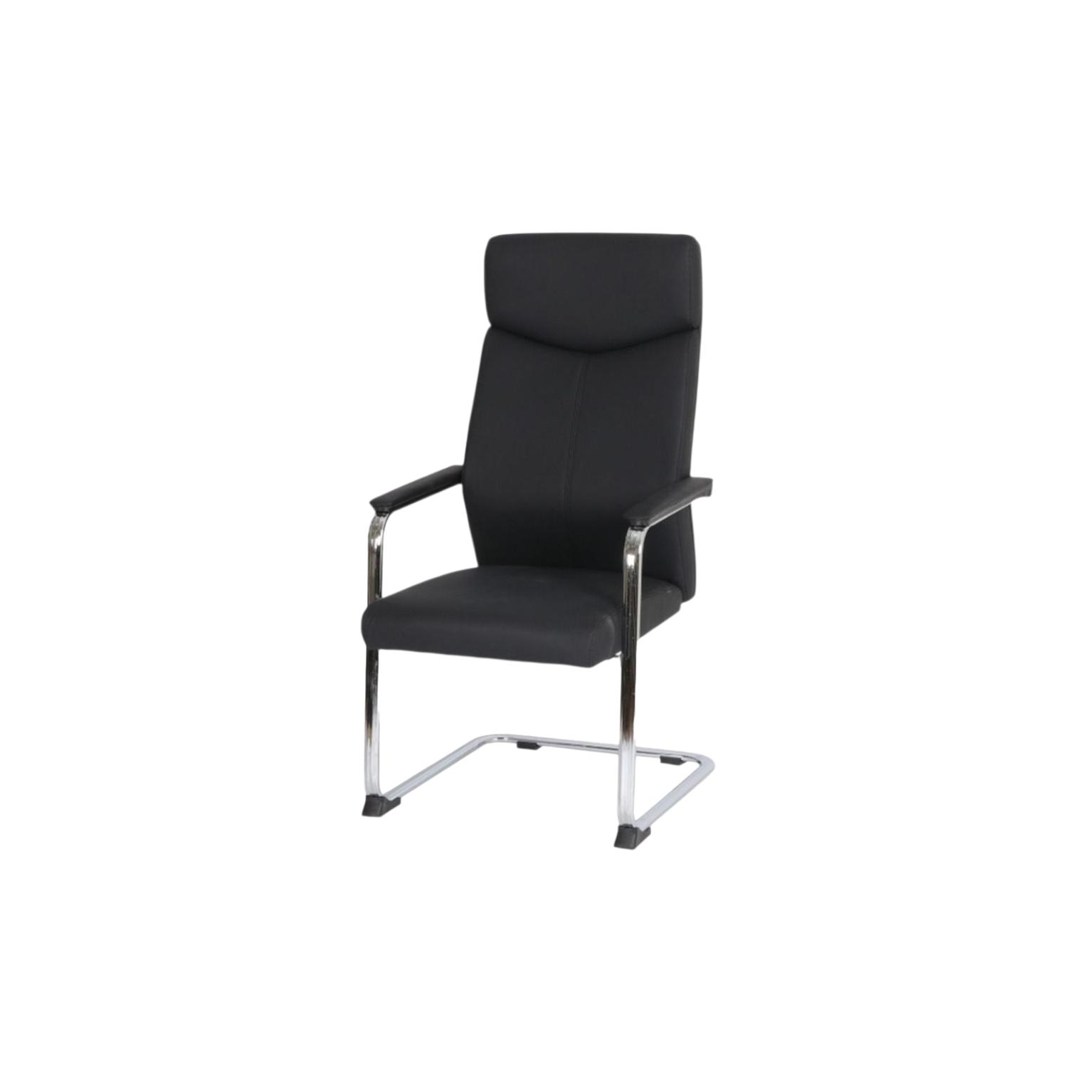  Black office visitor chair with elegant fixed design 