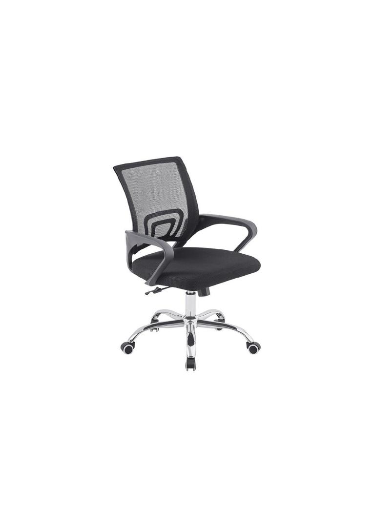  Black mesh office chair with supportive back and wheels 