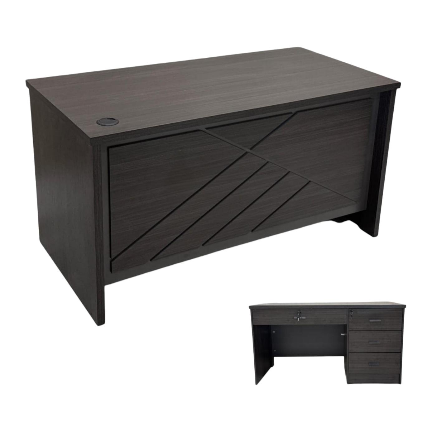  140 cm dark wood office desk by Lamsat Furniture 