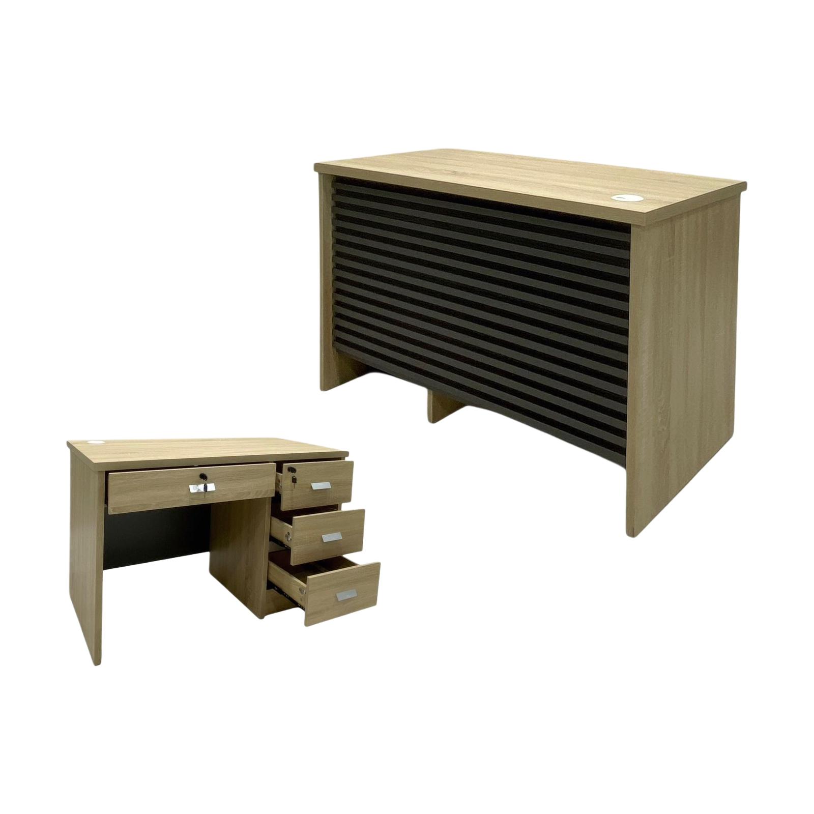 120 cm light wood and black work desk by Lamsat Furniture 