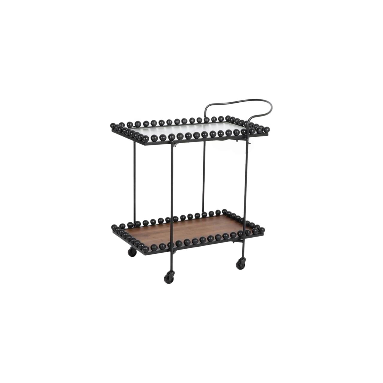  Multi-color serving trolley with and wooden details by Lamsat Furnishing. 