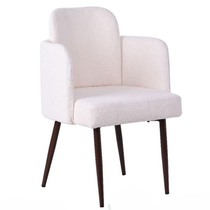 Beige accent chair with black legs 