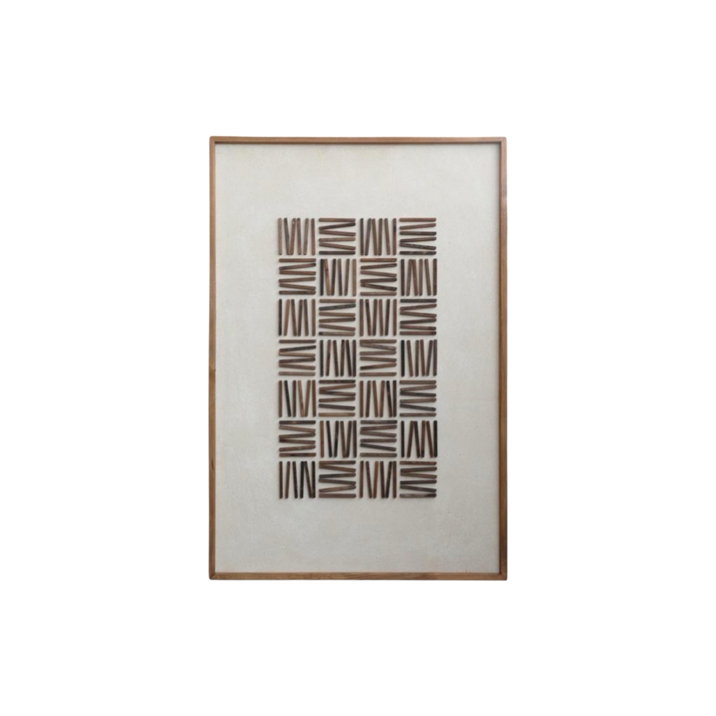  Natural brown geometric wooden wall art 80x120 cm 