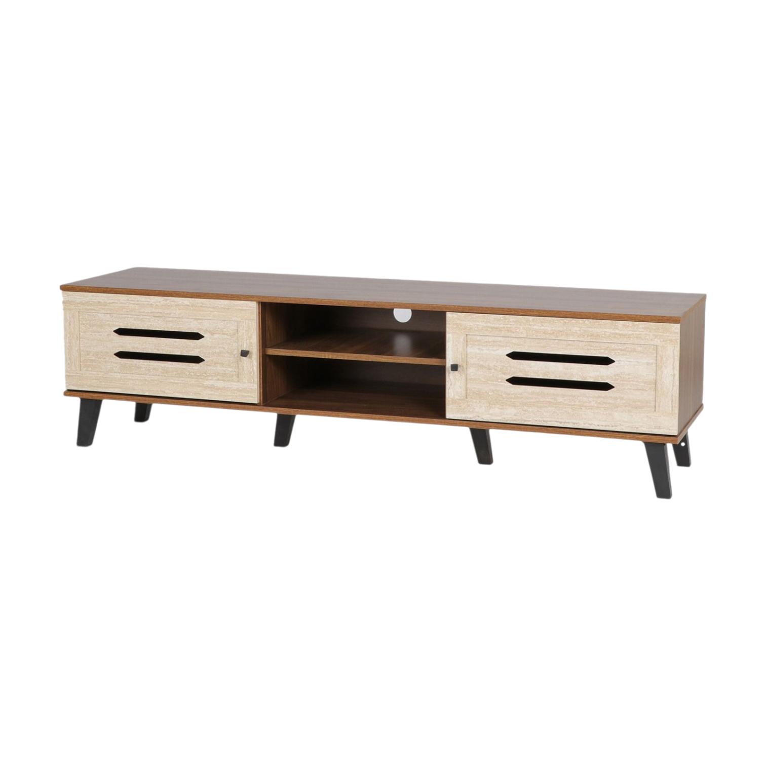  TV stand 160 in light wood with brown elegant modern design 