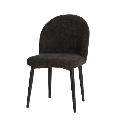  Black upholstered dining chair with modern comfortable design 