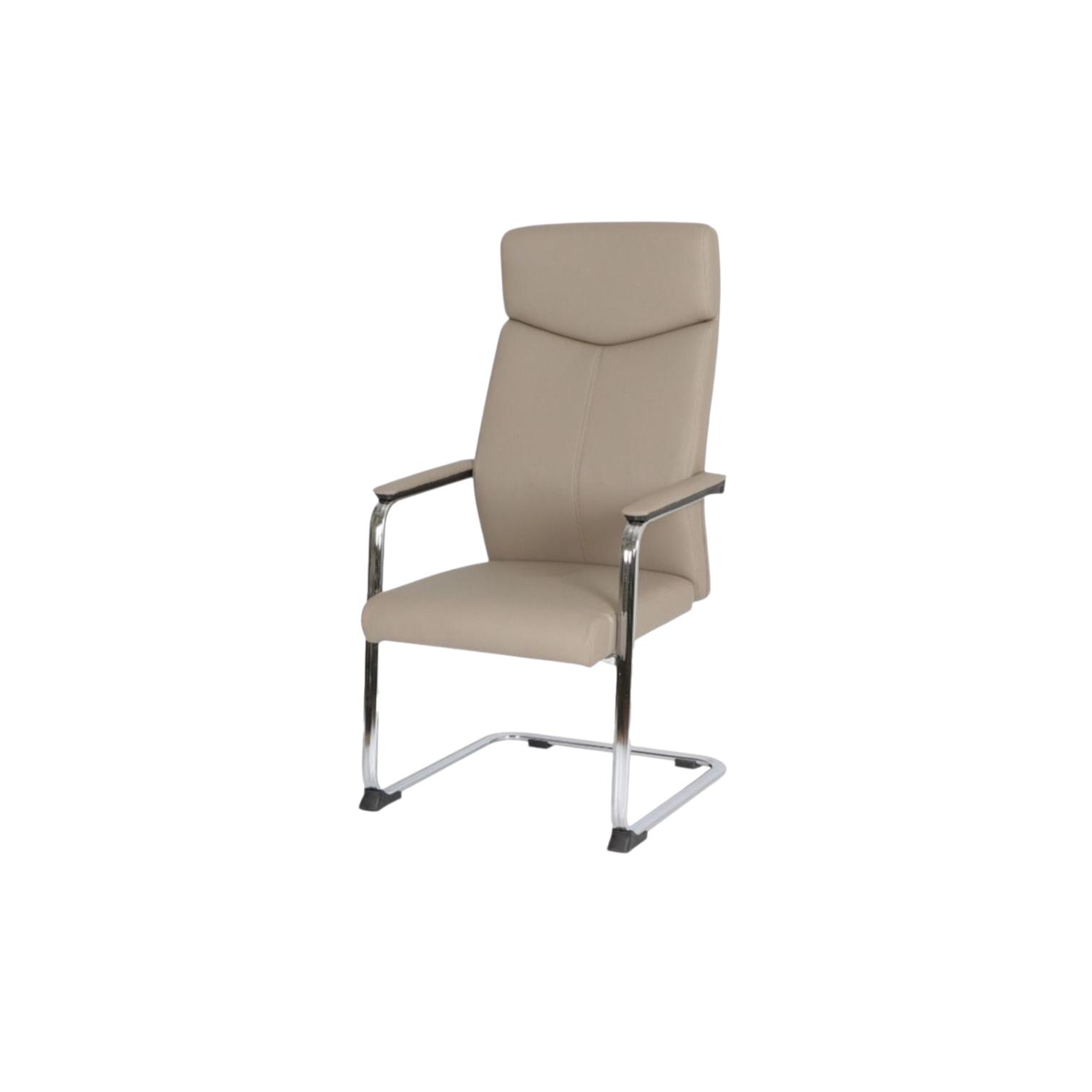  Beige office visitor chair with elegant fixed design 