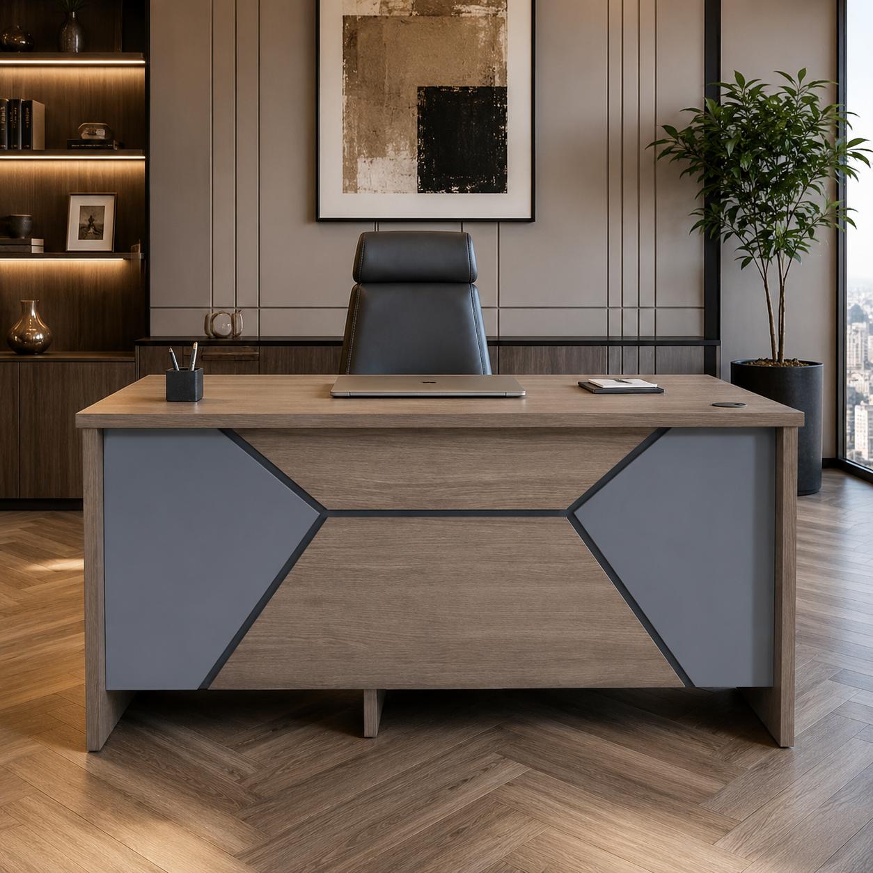  Brown gray office desk by Lamsat Furniture 