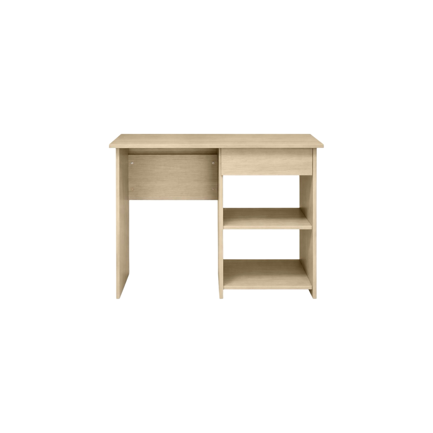  Light Wood Desk with Side Shelves 