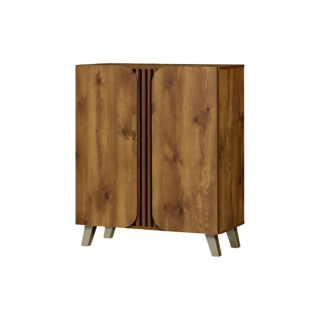  Multi color wooden shoe cabinet in dark wood color 