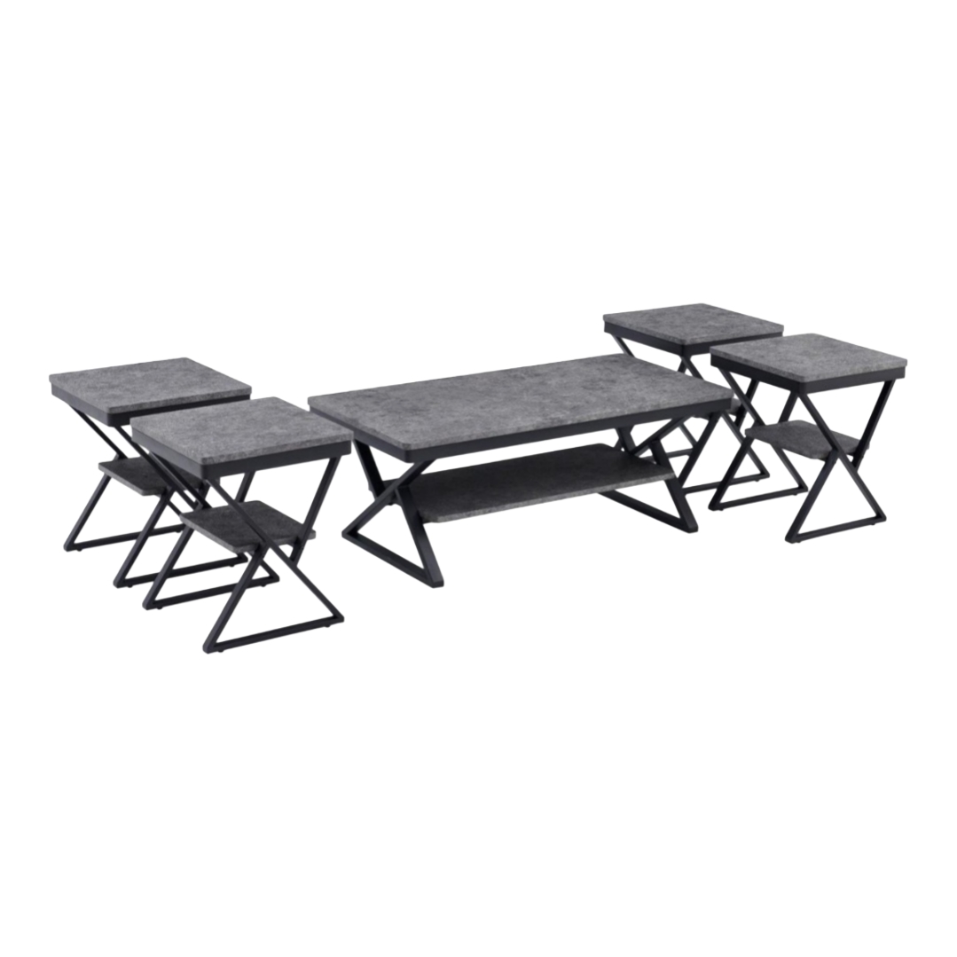  Marble gray coffee table set with stylish look 