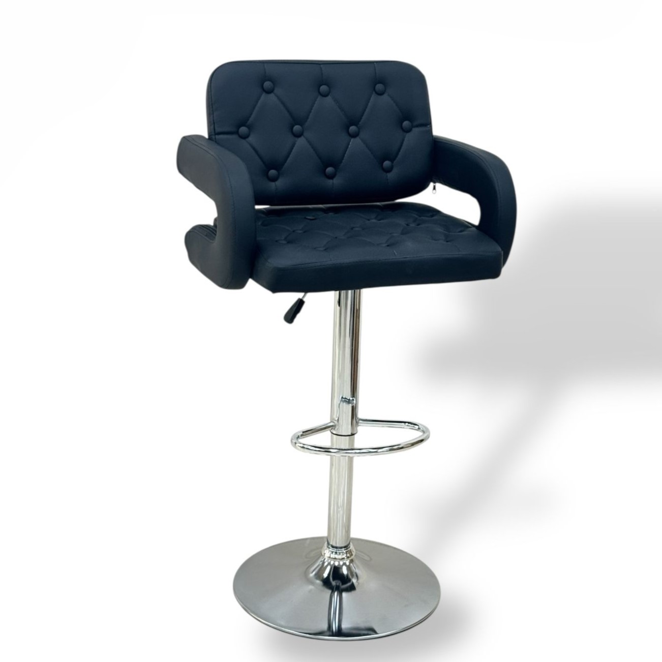  Elegant swivel bar stool with backrest navy 