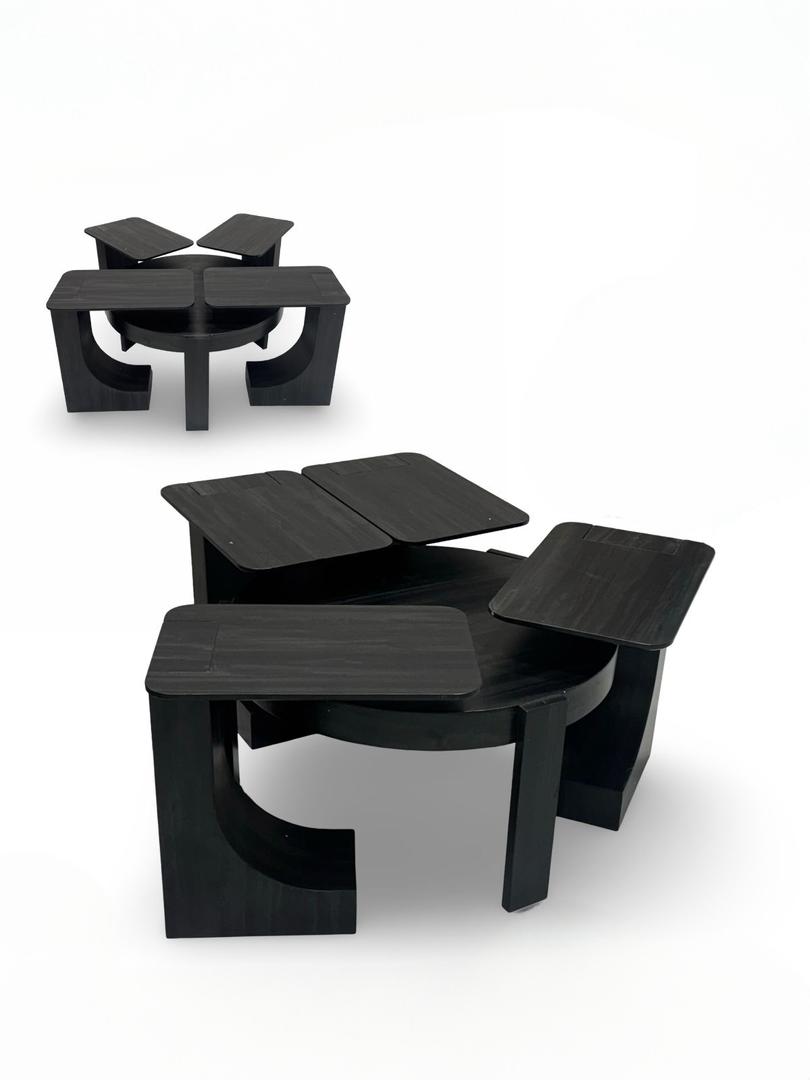  Modern Black Table Set for Living Spaces 