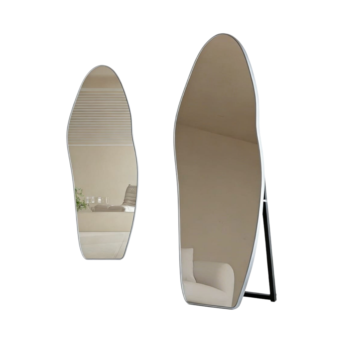  Modern silver standing mirror 170 cm 