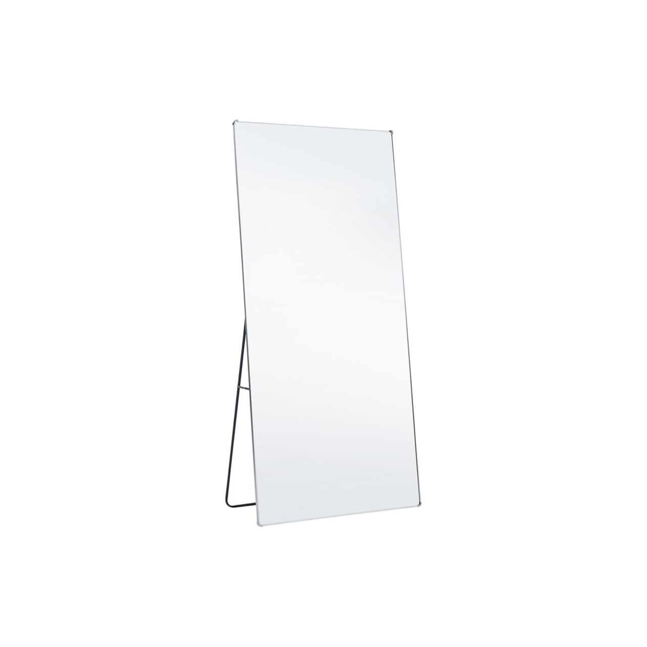  Rectangular standing floor mirror with silver frame full length 