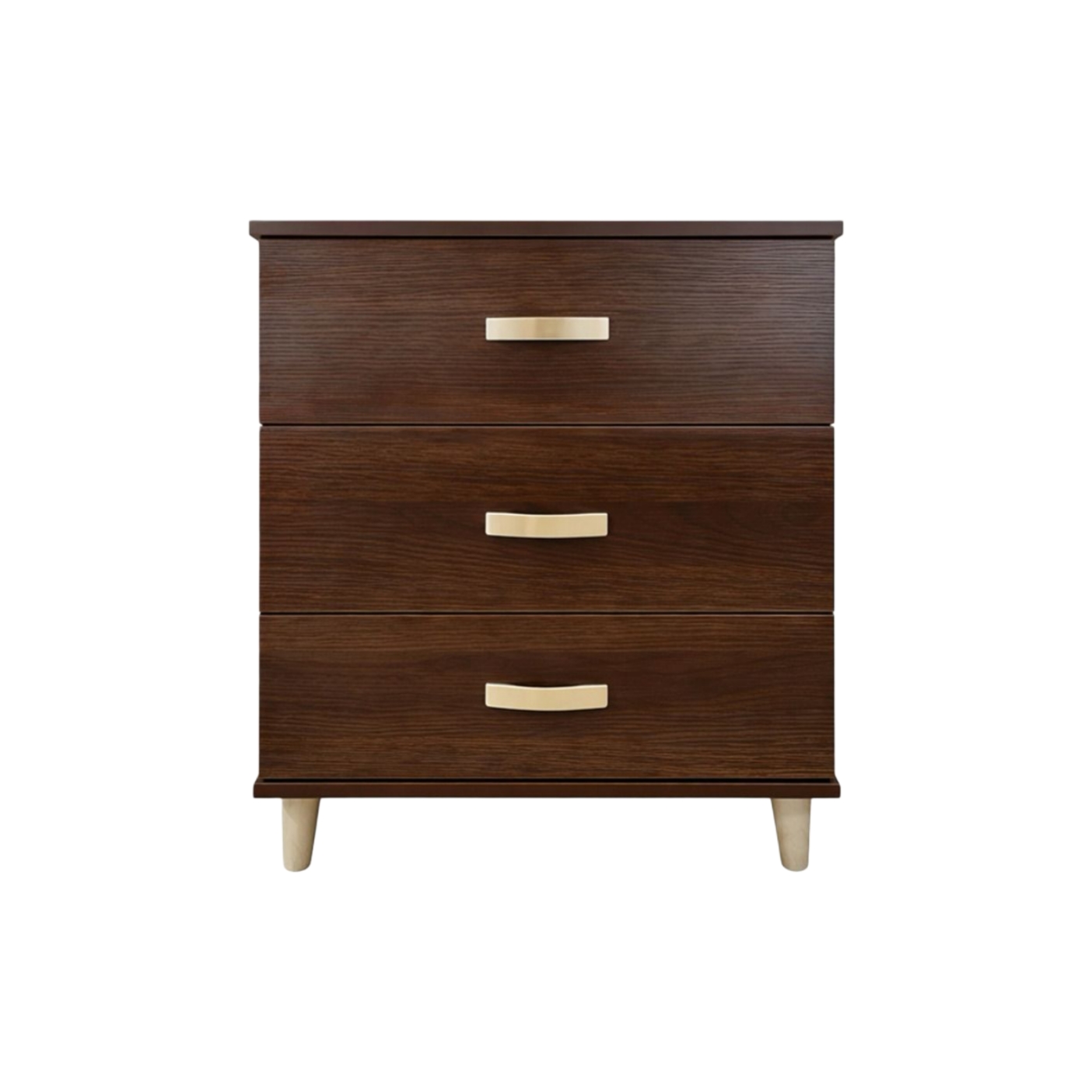  3-drawer cabinet in dark brown wood color 