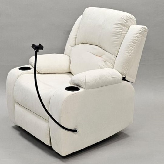  Beige recliner with cup and phone holder 