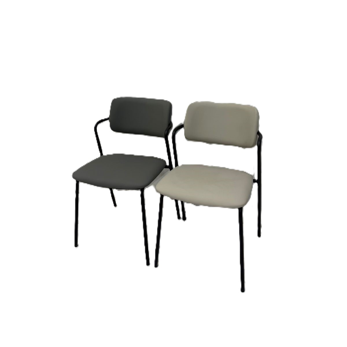  Single leather chair in beige with an elegant modern design 