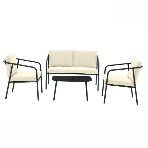  Beige outdoor seating set 4 seats 