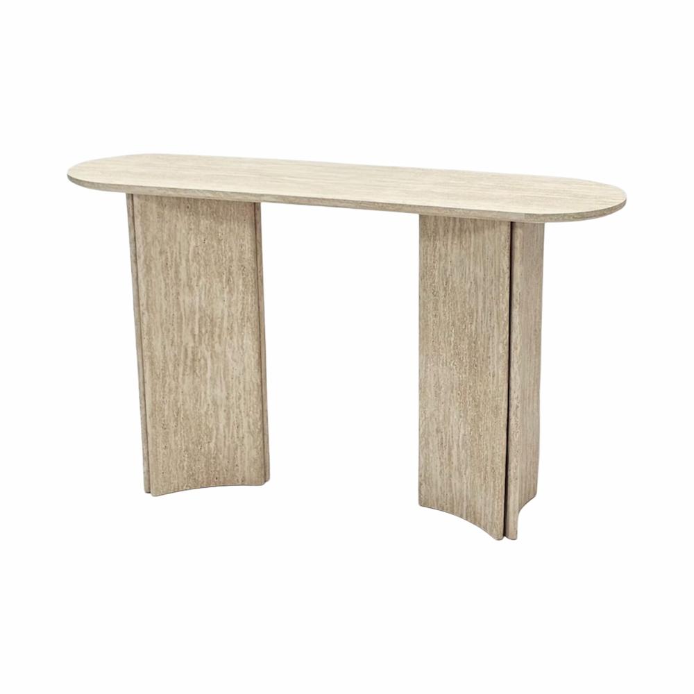  Sand beige curved modern console table 