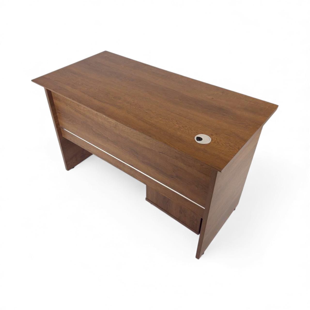  Brown 120 cm wooden desk with cable hole 
